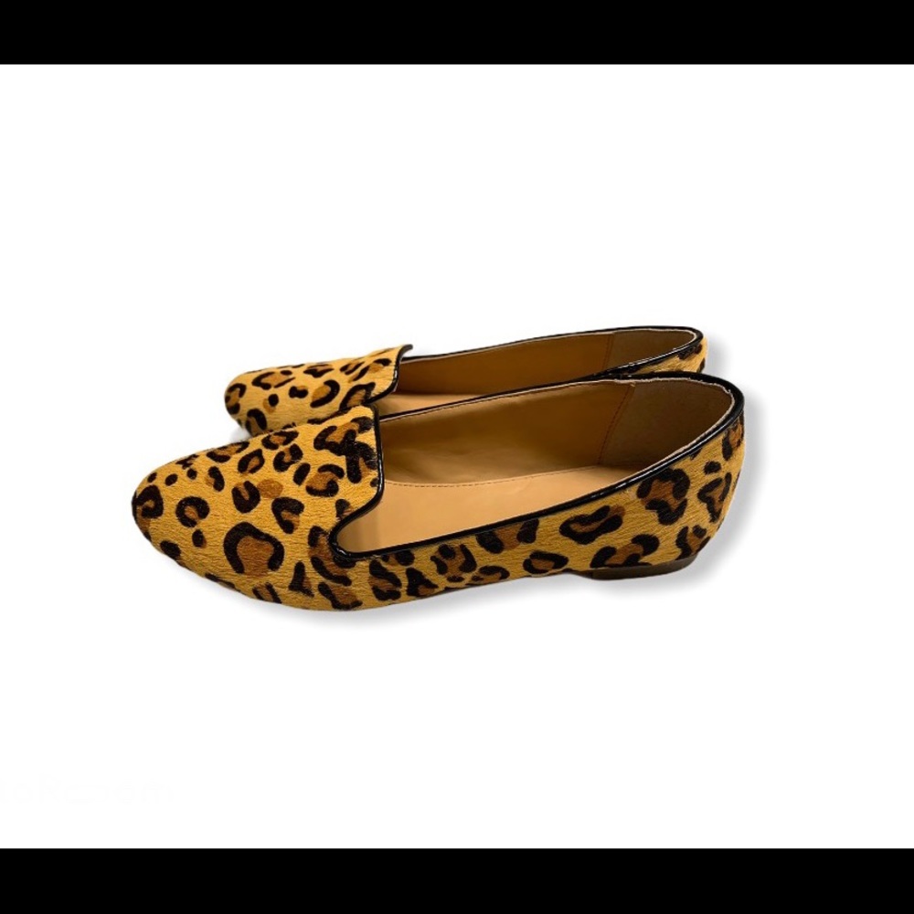 J Crew Faux Fur Cheetah Flats Size 7 EUC - Picture 4 of 4